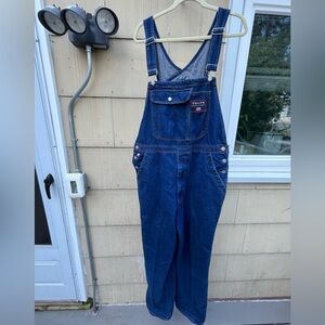 Vintage Chaps Ralph Lauren Big Logo Carpenter Bib Overalls.  Women’s Large
